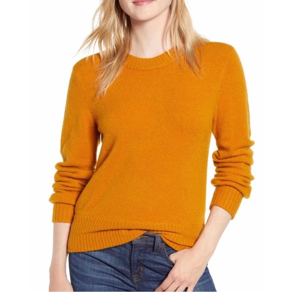 BOGO! J. Crew Crewneck Sweater Supersoft Yarn Knit Mustard Yellow Large
